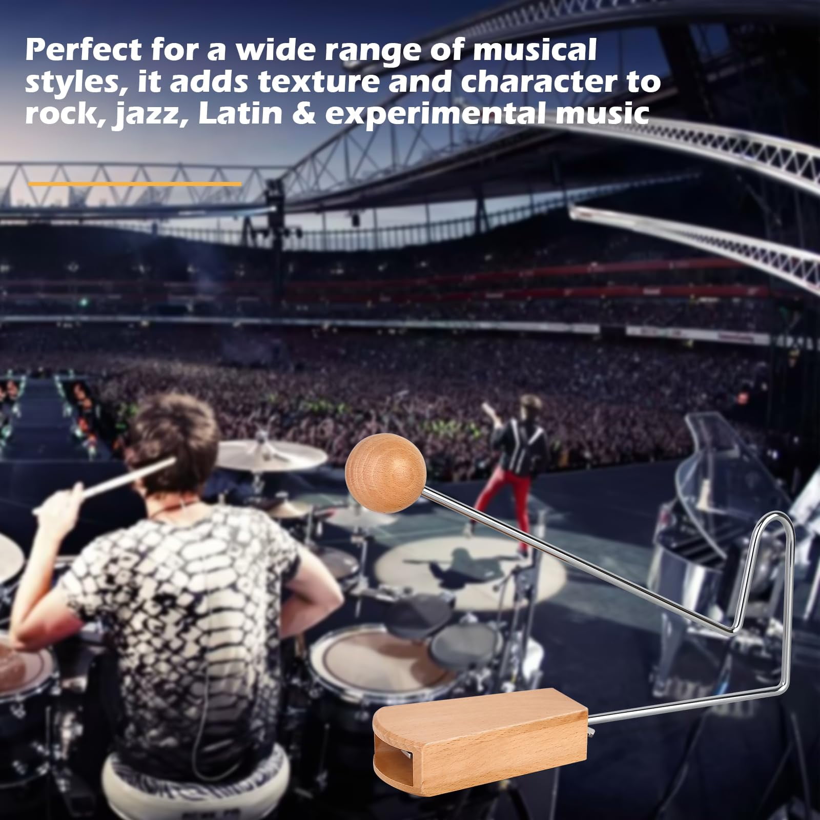Percussion Instrument, Latin Hand Percussion Instrument, Easy to Use Handheld Rattling Sound Effect for Musicians, Bands, and Studios