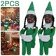 thumbnail image 5 of Snoop On The Stoop Christmas Elf Doll Fieltro Resina Muñecas Adorno (B) Verde, 5 of 5