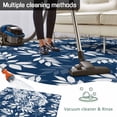 thumbnail image 5 of Blue Leaves Outdoor Rug 3x5 Ft - Reversible Patio Rug Outdoor Camping Rugs, Farmhouse Pastoral Spring Leaf Branch Washable Indoor Outdoor Area Rugs, Non-Slip Outdoor Carpet Runner for Deck/Porch, 5 of 8