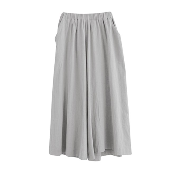Pantalones de piernas anchas para mujer con bolsillos Cintura elástica Pantalones largos Tallas Abanopi Pantalones de mujer