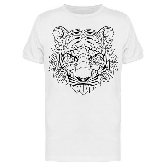 Robotic Tiger Head T-Shirt Men -Image by Shutterstock, Male Large