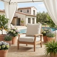 thumbnail image 2 of Aoodor 23 x 25 Inch Outdoor Seat Cushion, Water-Resistant & Fade Resistant Deep Seat and Back Cushion with Removable Cover for Patio Furniture Chair, Sofa and Couch, Beige Taupe, 2 of 10