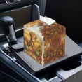 thumbnail image 7 of POLERO PU Leather Waterproof Tissue Box Holder, Square Napkin Facial Tissues Boxes Dispenser, Cute Cow Pumpkins Home Office Car Tissue Holder Decorative Container, 7 of 7