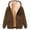 Brown sweatshirt for men #2, variant on Men Sherpa Lined Full Zip Hooded Jacket Long Sleeve Drawstring Side Pockets Thermal Warm Winter Outerwear With Heart Chest Graphic Tops Gray,M