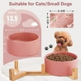 thumbnail image 3 of Nordmiex Ceramic Dog Bowl Set Dog Food and Water Bowls with Stand 13.5oz/385ml, Pink, 3 of 6