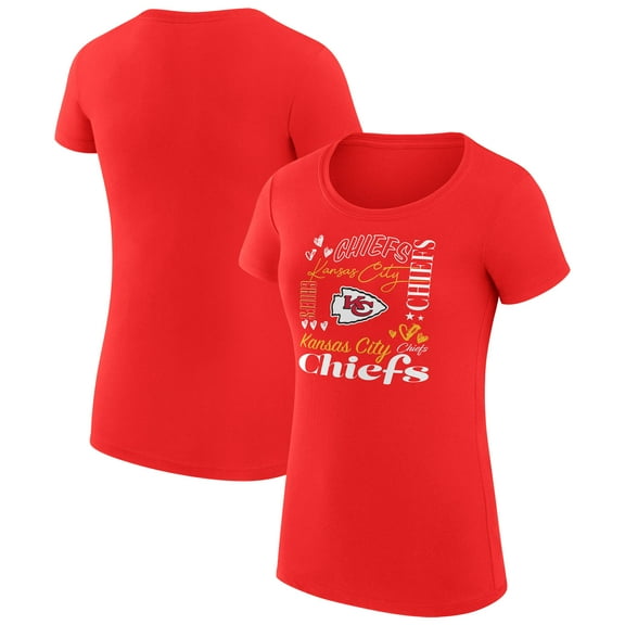 Women's G-III 4Her by Carl Banks  Red Kansas City Chiefs Super-Slim Fit Lightweight Collage Team T-Shirt