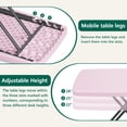 thumbnail image 6 of HOUSNIFLEX Adjustable Height Folding TV Tray Table, Tool-Free Snap-On Setup, Portable Folding Table for Living Room, Camping & Small Spaces, Pink, 6 of 9