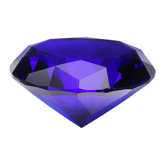 Clear Crystal Diamond Paperweight, 80mm(3.1") Artificial Diamond for Birthday Gift Parties Wedding (Dark Blue)