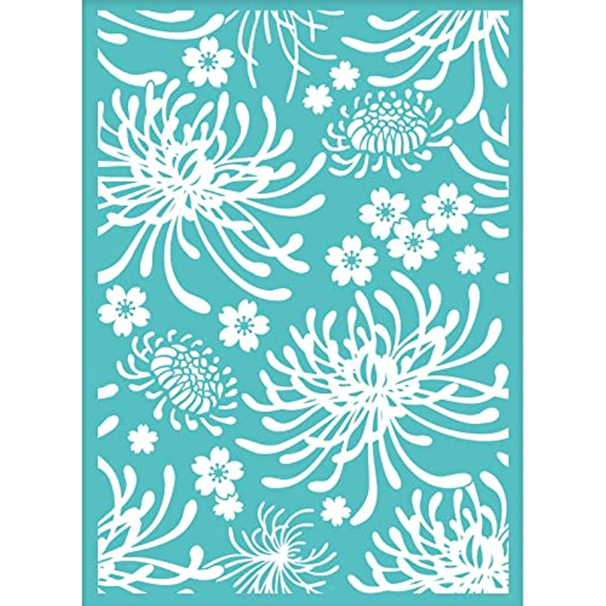 2pcs SelfAdhesive Silk Screen Stencils Chrysanthemum Pattern Silk