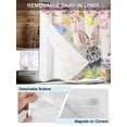 thumbnail image 5 of No Hook Shower Curtain with Snap-in Liner, Easter Rabbits Waterproof Fabric Bathroom Curtains, Weeping Pink Peach Eggs Vintage Beige Spring Bath Curtains & Mesh Top Window 72"x78" Long, 5 of 9