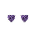 thumbnail image 3 of 1.5 Ct Heart Cut Studs Purple Alexandrite 14K White Solid Solid Gold Everyday Dainty Earrings Push Back, 3 of 7