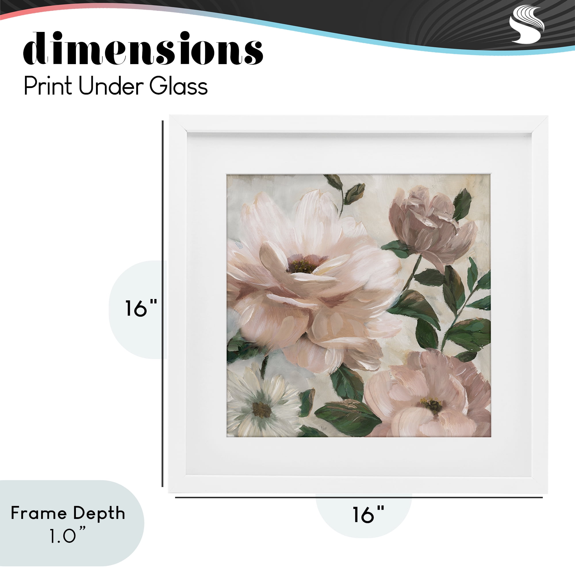 Stupell Industries Budding Blush Peonies & Leaves White Framed Print Under Glass, design by Nan
