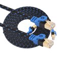 thumbnail image 4 of Cable de red Gigabit para enrutador de computadora plano, de color azul y negro, con doble blindaje, 4 of 4