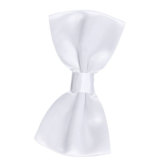 GAXIRE Wear Resistant White Polyester Silk Bow Tie for Men Perfect for Weddings and Dates