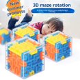 thumbnail image 4 of Mini laberinto 3D, cubo mágico, rompecabezas transparente de seis lados, cubo de velocidad, cubos de bolas rodantes, juguetes de laberinto para niños, juguetes para aliviar el estrés, 4 of 5