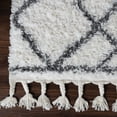 thumbnail image 3 of Superior Geometric Boho Shag Indoor Tassel Area Rug, Black/Cream, 5' x 8', 3 of 8