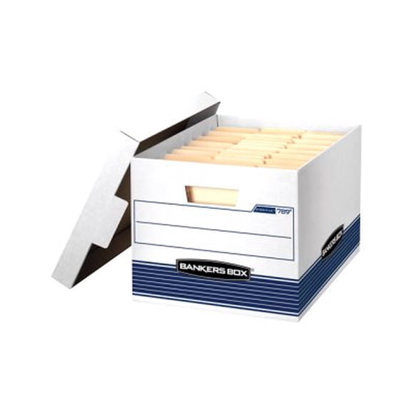 Bankers Quick/Stor - Storage box - for Letter/Legal - white, blue (pack of 4)