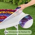 thumbnail image 5 of Colorful Tie Dye Mandala Pattern Round Fitted Tablecloth with Elastic Edge,Dining Table Cover Waterproof,Outdoor Round Tablecloth for Camping,Dining,Indoor and Outdoor, 5 of 7