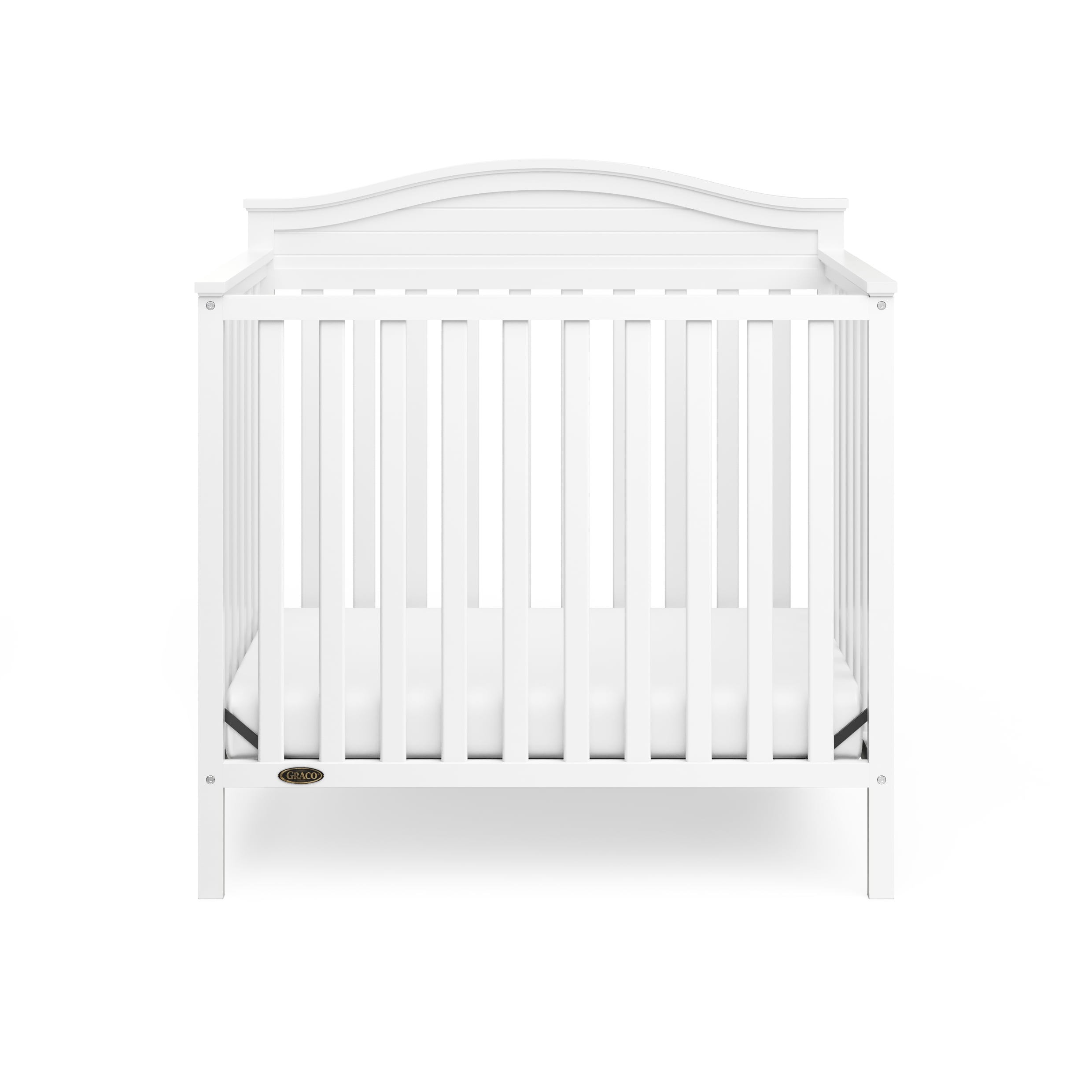 Graco Stella 4-in-1 Convertible Baby Mini Crib with Mattress, White