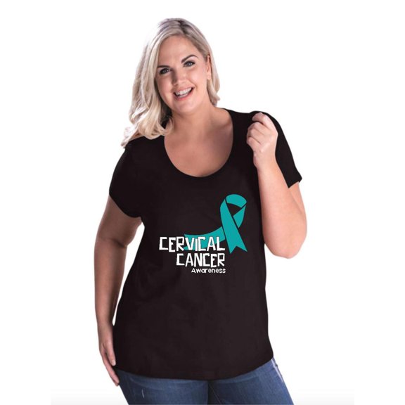 NIB - Women's Plus Size Curvy T-Shirt - Cervical Cancer