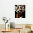 thumbnail image 3 of JEUXUS African American Wall Art White Flower on Black Women Head Vintage Canvas Art Paintings Modern Abstract Girl Picture Home Wall Decor for Bedroom Living Room Framed Ready to Hang  16x20 in, 3 of 5