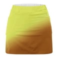 thumbnail image 5 of LEBONYARD Women's High Waisted Tennis Skirts,Women's Stylish High-Slit Yoga Skirt with Shorts,Women's Gradient Color Mid-waist Skirt Pants Sports Shorts Bottoming Skirt Pants Yellow XXXXL, 5 of 5