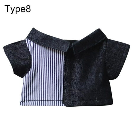 

Toy Change Dressing Game Playing House Dolls Accessories Idol Doll Clothes Stripes Lattice Solid Color Blouse 20CM Doll Shirt TYPE 8