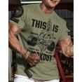 thumbnail image 2 of Gymish Spartan Warrior Workout Gym Shirt for Men – Motivational Lifting T-Shirt, Athletic Gym Wear, Military Green with Sleeve Logo, Medium, 2 of 6