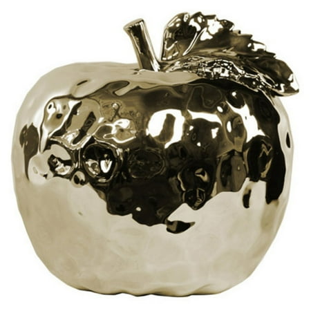 White Alligator Embossed Finish Urban Trends Collection: Ceramic Apple Figurine, Polished Chrome Finish, Champagne ()