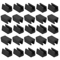 25Pack Rectangle Shaped Chair Leg Tip 12mm Plastic Furniture Feet Black