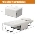 thumbnail image 4 of Ainfox Ottoman Chair Lounger Bed, 4 in 1 Convertible Single Sofa Couch Futon Bed, 71''L x 34''W(Cream Sherpa), 4 of 10