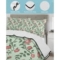 thumbnail image 4 of Spring Roses Botanical Twin Size Down Alternative Comforter, Lightweight Comforter Quilt Bedding Set with Pillow Shams Farmhouse Floral Green All Seasons Bed Comforter Duvet Insert 68"x86", 4 of 7