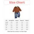 thumbnail image 2 of Toddler Baby Boy Clothes 18 Months Boys Fall Winter Outfits 24 Months Boys Long Sleeve Lapel Top Jeans Pants 2PCS Clothing Set Brown, 2 of 7