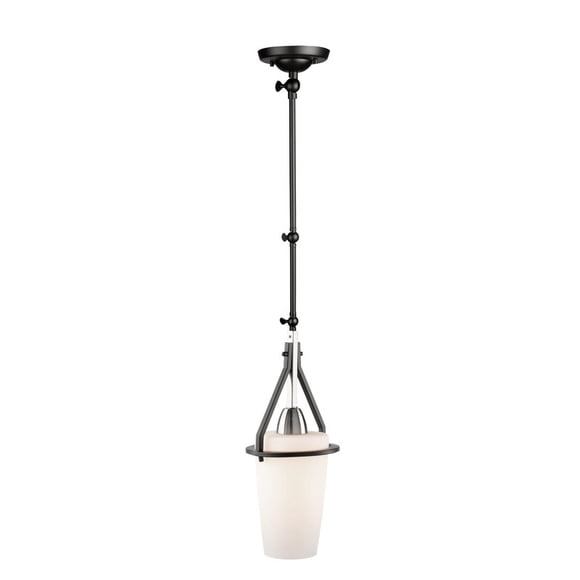 Artcraft Lighting Brydon 1 Light Sconce/Pendant Black and Brushed Nickel (Cylinder Glasswre)
