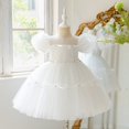 thumbnail image 5 of Curuila Toddler Child Girls Dress Puffy Sleeves Solid Color Crew Neck Soft Casual Dresses Size 3-4 Years, 5 of 9