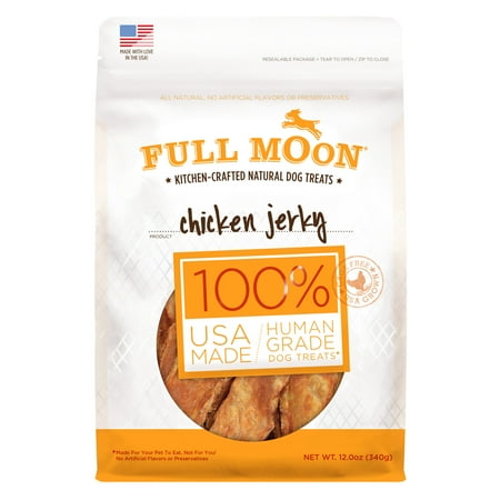 Full Moon All Natural Human Grade Dog Treats, Chicken Jerky, 12 (Best Natural Dog Treats)