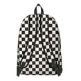 thumbnail image 3 of Black and White Checkered Backpack for School,Cute School Bag,Schoolbag with Adjustable Shoulder Straps & Padded Back,15.7"x11.8"x5.5", 3 of 5