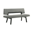 thumbnail image 2 of Channell Wood Dining Bench in Black Finish with Charcoal Fabric, 2 of 5