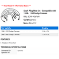 thumbnail image 2 of Spark Plug Wire Set - Compatible with 1984 - 1990 Dodge Caravan 1985 1986 1987 1988 1989, 2 of 2