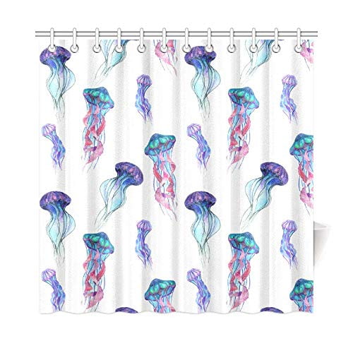 Mkhert Jelly Fish Shower Curtain Home Decor Bathroom Shower