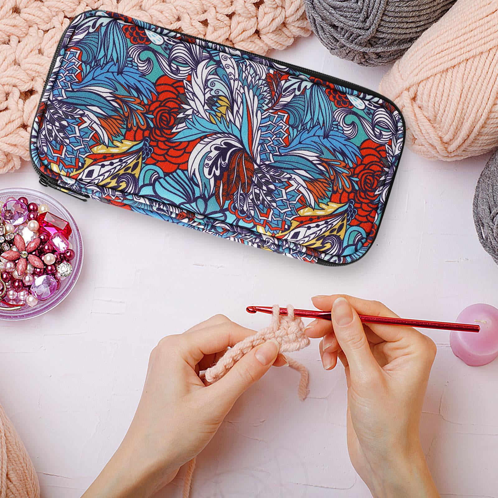 HOMYL Crochet Hook Case, Knitting Bag, Sewing Accessory Organizer, Waterproof, Easy to Multicolor