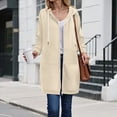 thumbnail image 2 of Godom Long Hoodies for Women Zip Up Fleece Jacket Tunic Sweatshirts Fall Winter Fashion Clothes, 2 of 7