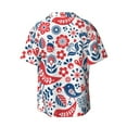 thumbnail image 2 of Xecao offers the Birds Flowers for Men's Casual Short-sleeved Shirt, a button-up collared shirt with a pocket, perfect for beach vacations and yacht travel in the Large size., 2 of 7