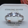 thumbnail image 2 of Anastasia Engagement Ring Sterling Silver 3 Stone Wedding Ginger Lyne Collection, 2 of 6