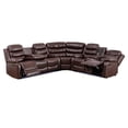thumbnail image 2 of Pemberly Row Faux Leather Living Room Set Modern Reclining Sectional Sofa Brown, 2 of 9