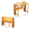 thumbnail image 2 of Leumius Bamboo Folding Desk,Space-Saving Computer Desk for Small Spaces, Foldable Study Table for Bedroom Home Office Dorm Apartment (Natural), 2 of 9