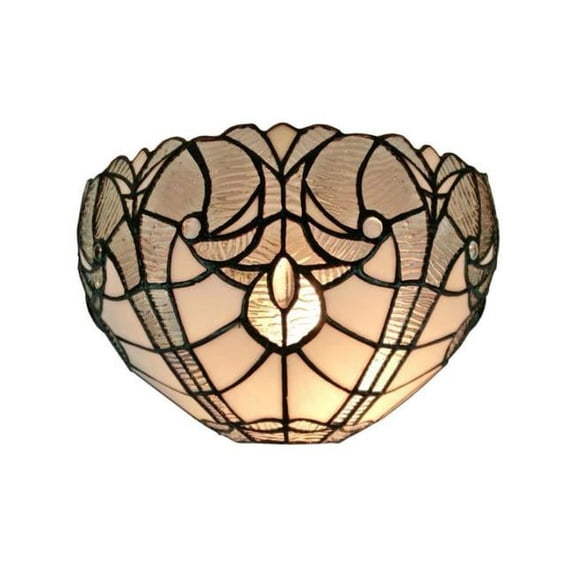 Amora Lighting  12 in. Wide Tiffany Style Floral Wall Sconce Lamp, White