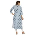 thumbnail image 5 of Moomaya Printed Womens Long Kurti 3/4 Sleeve Cotton Summer Ethnic Tunic Kurta, 5 of 9