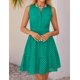 thumbnail image 3 of Vestido de verano ZESICA sin mangas con cuello en V y ojales, color verde, talla L, 3 of 7