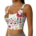 thumbnail image 2 of Pofeuu Snowflakes Santa Claus Print Sports Bra for Women Sexy Vest Yoga Running Gym Fitness Crop Bras Tops-Large, 2 of 8
